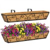 Y&M 30x7 Inch Black Outdoor Rectangular Window Box Planter -