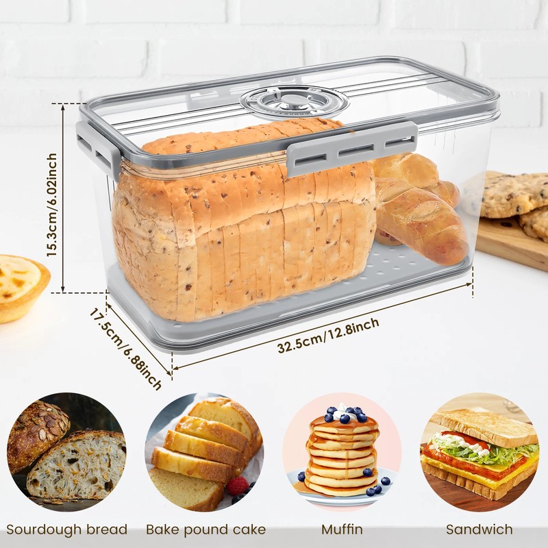 Bread Storage Container for Kitchen Organization – 32.5 × 17.5