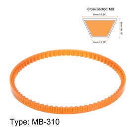 sourcing map MB Series Standard Sewing Machine Belt MB310 Motor Triangle V Belt with Single Tooth for Old-Fashioned Household Electric Sewing Machine Pack of 2