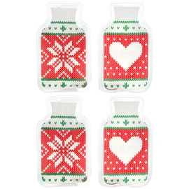 com-four® Pocket Warmers with Fabric Cover - Reusable Hand Warmers with Different Motifs - Pocket Heat Pads