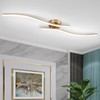 HLILCEH 28W Gold Linear Ceiling Light Gold Modern LED Ceiling