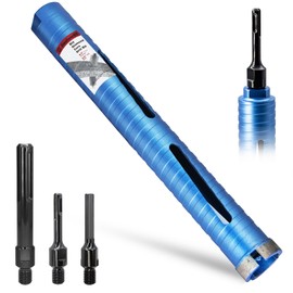 DaduoRi 2" Dry Core Drill Bit for Brick and Block with 3 Adapters Included: SDS Plus, SDS Max and 1/2" Hex Shank, 9.5" Drilling Depth Core Bits for Soft Concrete,Brick,Stucco,Masonry, 5/8"-11 Thread