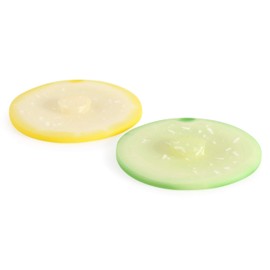 Charles Viancin Airtight Silicone Drink Covers, Set of 2, Lemon/Lime