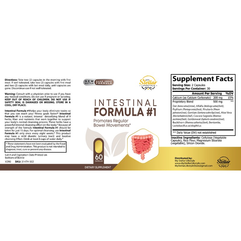 Intestinal Formula #1 2 Pack Intestinal Formula #1, promotes regular