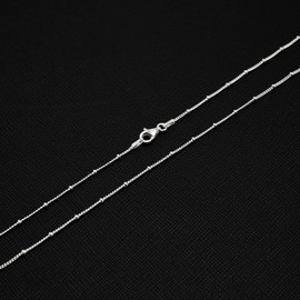 Treasure Bay Women's Silver Necklace - 925 Sterling Silver Chain necklace, Layers/Layered/Layering/Stac/Stacking Necklace Curb Chain Silver Ball Chain Necklace Length 22In