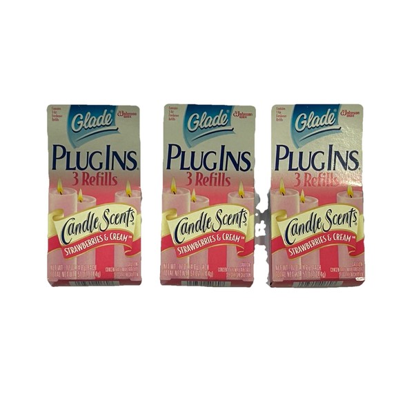 Glade Plug-Ins Strawberries & Cream Lot 3 Boxes (3 each)