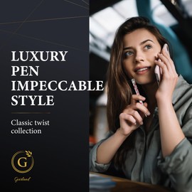 Garland Metal Twist Pen – Made in USA - Pink Cherry Blossom Flower Design with Chrome Finish, Gift for Client, Graduate, Professional Look, Gift Box, Refillable with Universal #1 Refill