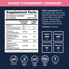 Voli Electrolytes Powder Packets | No Added Sugar Electrolyte Drink Mix for Hydration | Keto & Fasting Friendly, Natural Superfoods & Minerals | Strawberry Lemonade, 15-Count