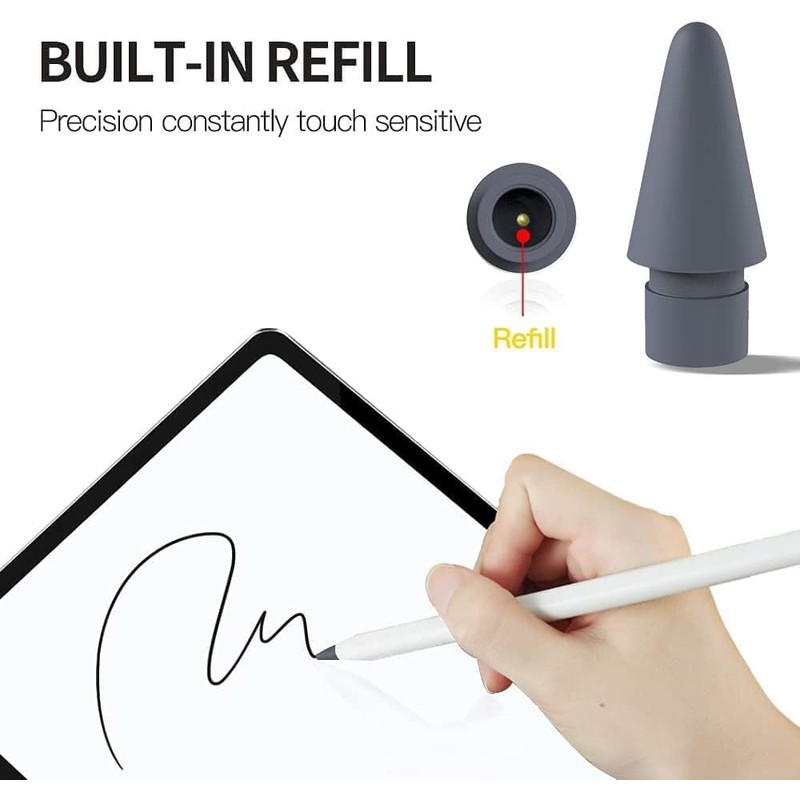 YEEKUK 2PCS Pen Tip Compatible for iPencil (Gray)