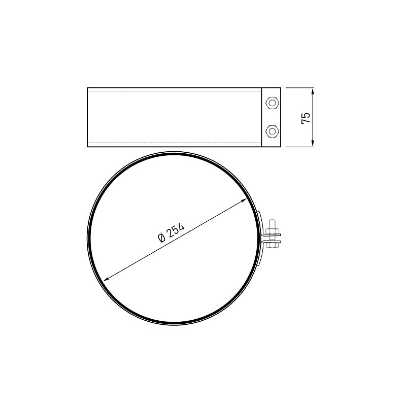 LANZZAS Stove Pipe Sealing Clamp Diameter 250 mm Colour: Black