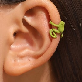 Hugging frog ear cuff | green colour | Ear Cuff Helix Cartilage Clip on Earrings Non Piercing Earrings