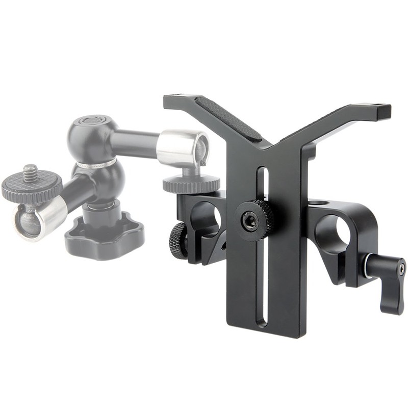 NICEYRIG Long Lens Support Height Adjustable with 15mm Rod Clamp