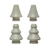 Creative Co-Op Stoneware Tree Taper Candle Holders, White, Set of