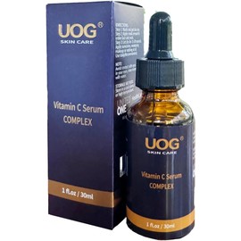 UOG Suero Facial Con Súper Vitamina C: Fórmula Antiedad, Hidratante Y Reafirmante. Reafirma Rostro, Cuello Y Mandíbula. Reduce Manchas Oscuras, Manchas De La Edad, Líneas Finas, Arrugas Y Unifica El