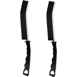 Generic Crevice Cleaning Brush - 2 Pack, Bathroom Gap Cleaning Brush, Hard Bristle Brush for Cleaning, Multifunctional Gap Brush, for Blind, Baseboard, Fan, Window or Sliding Door Track, Black