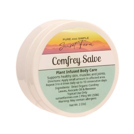 Comfrey Salve | Organic, Non-GMO, Small-Batch Herbal Balm | Family Made in WV | 2 oz Jar
