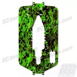 Traxxas T-maxx 3.3 Extended Chassis Plate Protector Dark Green Flames TRA5122X