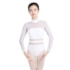 Daydance Turtleneck White Ballet Leotards for Women Dance, Gymnastics, Aerial