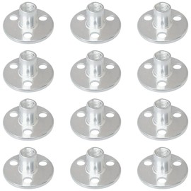 12 PCS 3 Holes Backplate Nuts,T Shaped Tee Nut (M8)