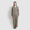 JAJU [JAJU/자주] 여 플란넬 파자마 세트_다크 그린 [JAJU] Women's Flannel
