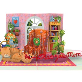 HEARTAGS Cat Mom Mothers Day Card, Mother's Day Pop Up Greeting Card