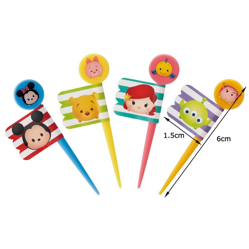 Skater LKP2 Lunch Picks, Pack of 12, Tsum Tsum, Stripes