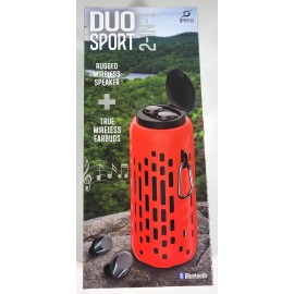 Zero Statik Duo Sport 2-In-1 Rugged Wireless Speaker + Wireless Earbuds Red