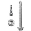 Wensilon (200Pcs) #8×1-1/4" Hex Washer Head Self Drilling Screws, 410