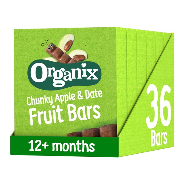 Organix Apple & Date Organic Chunky Fruit Toddler Snack Bars Multipack 6 x 17g (Pack of 6)