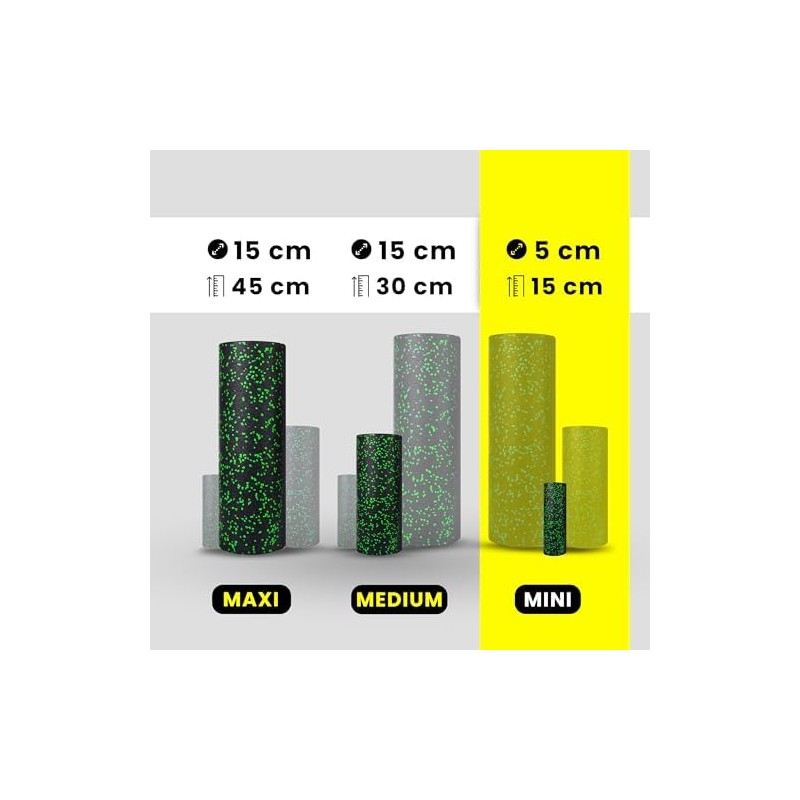 FIZYO Mini rodillo para fascia de 15 cm Rodillo de