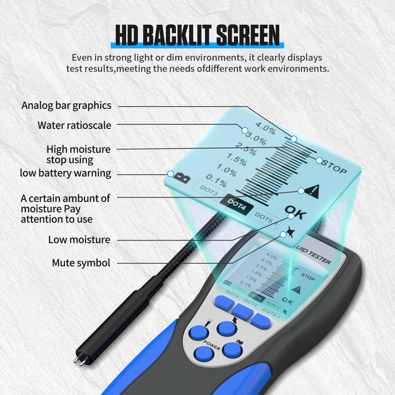 Brake Fluid Tester, BELEY F60 Brake Fluid Moisture Tester for