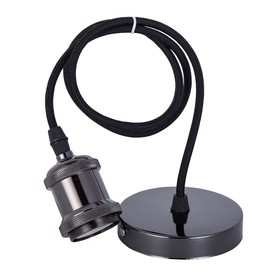 CENPEK Vintage Light Sockets Pendant Hanging Light Cord Kit with Switches, E26/E27 Industrial Lamp Sockets Cord for Kitchens Dining Rooms Bars Restaurants-Black