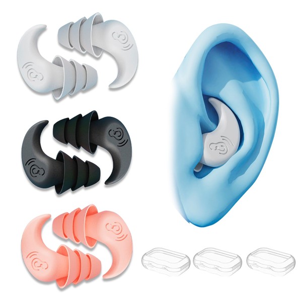 Swim Ear Plugs Adults Waterproof Silicone Earplugs for Swimming Surfing