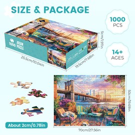 Puzzles for Adults 1000 Pieces Exquisite Cityscape Jigsaw Puzzles, Fun and Challenging Family Game Great Gift Idea Premium Quality Puzzle for Relaxation and Home Decor
