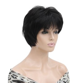 Lydell Short Layered Shaggy Full Heat Resistant Synthetic Wigs Darkest Brown