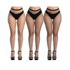 SAFSOU 3 Pairs Fishnet Stockings for Women With Stretch Waistband,Black