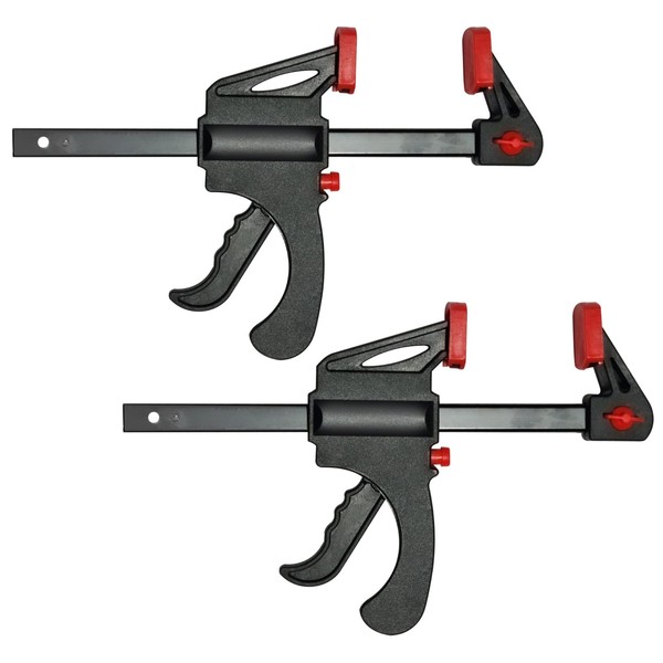 Clamps for Woodworking Quick Grip-Ratchet Bar Clamp Set | F Clamps Strong Grip for Easy DIY Projects | One Handed Sturdy Light Weight Sash Clamp | Vice Spreader for Furniture | 2 Pack 4 inches 105 mm