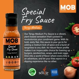 MOB Sauce Tangy Medium Special Fry Sauce – Tangy & Spicy, Plant-Based Condiment for Burgers & More that’s Vegan, Gluten-Free, Keto-Friendly with Natural Ingredients Free of Preservatives – 9 fl oz
