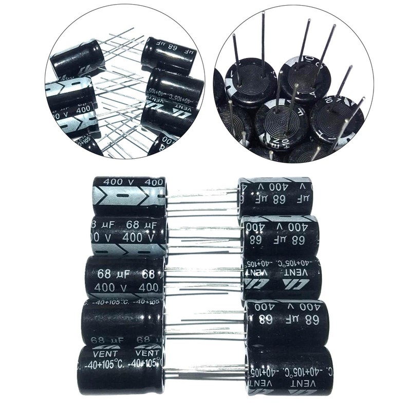 Milageto 10 Aluminum Electrolytic Capacitors / 68uf Electrolysis 16x25mm 450V