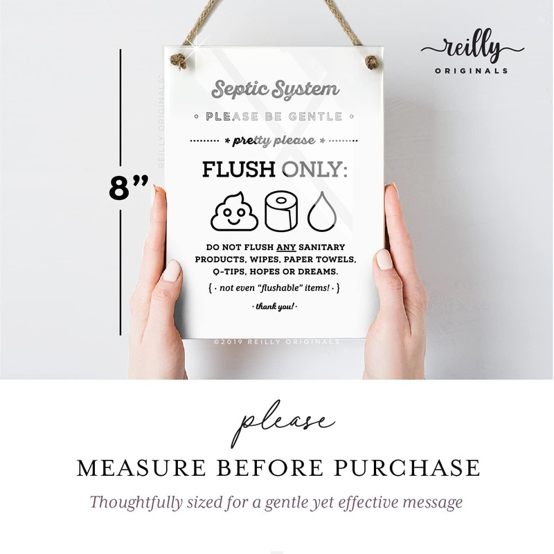 6x8 Inch Cute Emoji Septic System Bathroom Sign ~ Ready