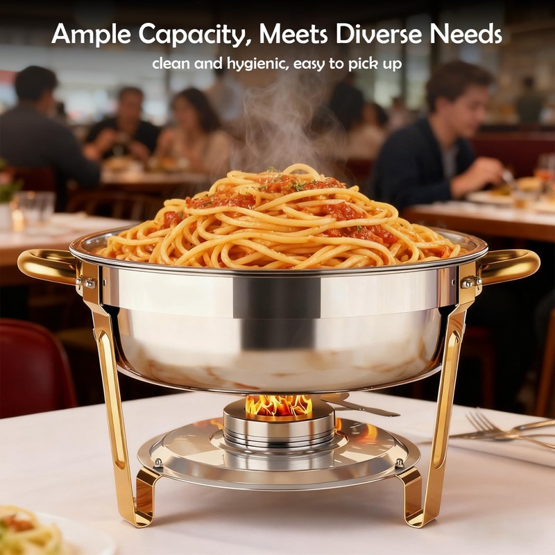 ALSO GO 6QT Chafing Dish Buffet Set 4 Packs, Round