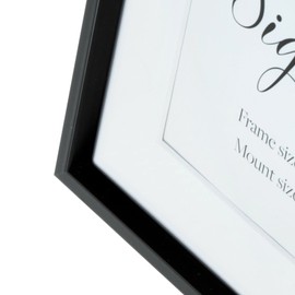 Kenro Signature Classic Series Matte Black Metal Photo Frame A4 / 21x29.7cm with Picture Mat for Photo 9x6 Inch / 23x15cm - SGC2315B