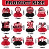 12Pcs Red and Black Graduation Decorations 2025 Honeycomb Centerpieces, Class