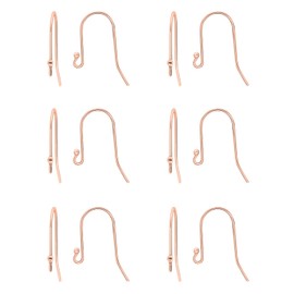 Sea of Ice 925 Rose gold flashed Sterling Silver Ear Wires Ball End French Earring Hooks for Drop Dangle Earrings Jewelry Making, DIY Jewelry Findings Parts 12 Pcs/ 6 Pairs