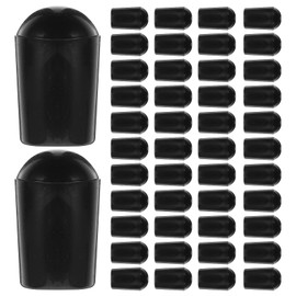 Unomor 100pcs Clothes Hanger Rubber Cover Hooks Hangers End Cap for Hook Rack Tine Caps Wire End Protector Wire Thread Protector Shelf Prong Accessory Prong Rack Tip Cover Black PVC