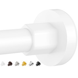 SUNALLY Shower Curtain Rods 32 to 89 Inch, Shower Tension Rod No Drilling Adjustable Shower Rods for Bathroom Non-Slip Stainless Steel Telescoping Shower Bar for Curtain, No Rust, White