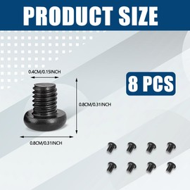 WINUERK 8PCS Rear License Plate Screws, M5-0.8X6mm Stainless Steel Car Plate Screw, Phillips Machine Pan Head 18-8, Black Zinc Plated Auto License Plate Frame Screws Replacement for Model 3, Y (6MM)