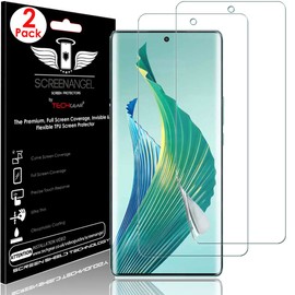 TECHGEAR [Pack of 2 Screen Protectors for Honor Magic 5 Lite 5G [Screen Angel] [Full Screen Coverage] Reinforced TPU Screen Protector Film with Total Screen Coverage Including Curved Area