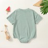 Merqwadd Baby Boy Girl Bubble Romper Infant Oversize Plain Crewneck
