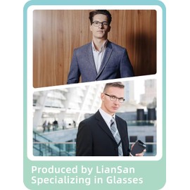 LianSan 2Pack Progressive Multifocus Reading Glasses - for Men Women,No-Line Metal Frame Trifocal Blue Light Computer Readers(Black&Grey Multifocal,2.5x)